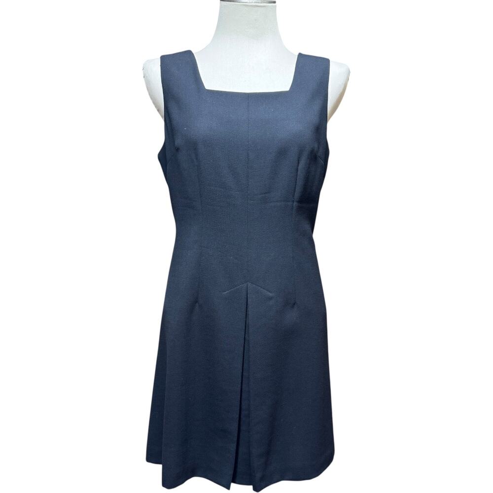 AKA Eddie Bauer Sleeveless Wool Dress Vintage 90s Black 12 Petite